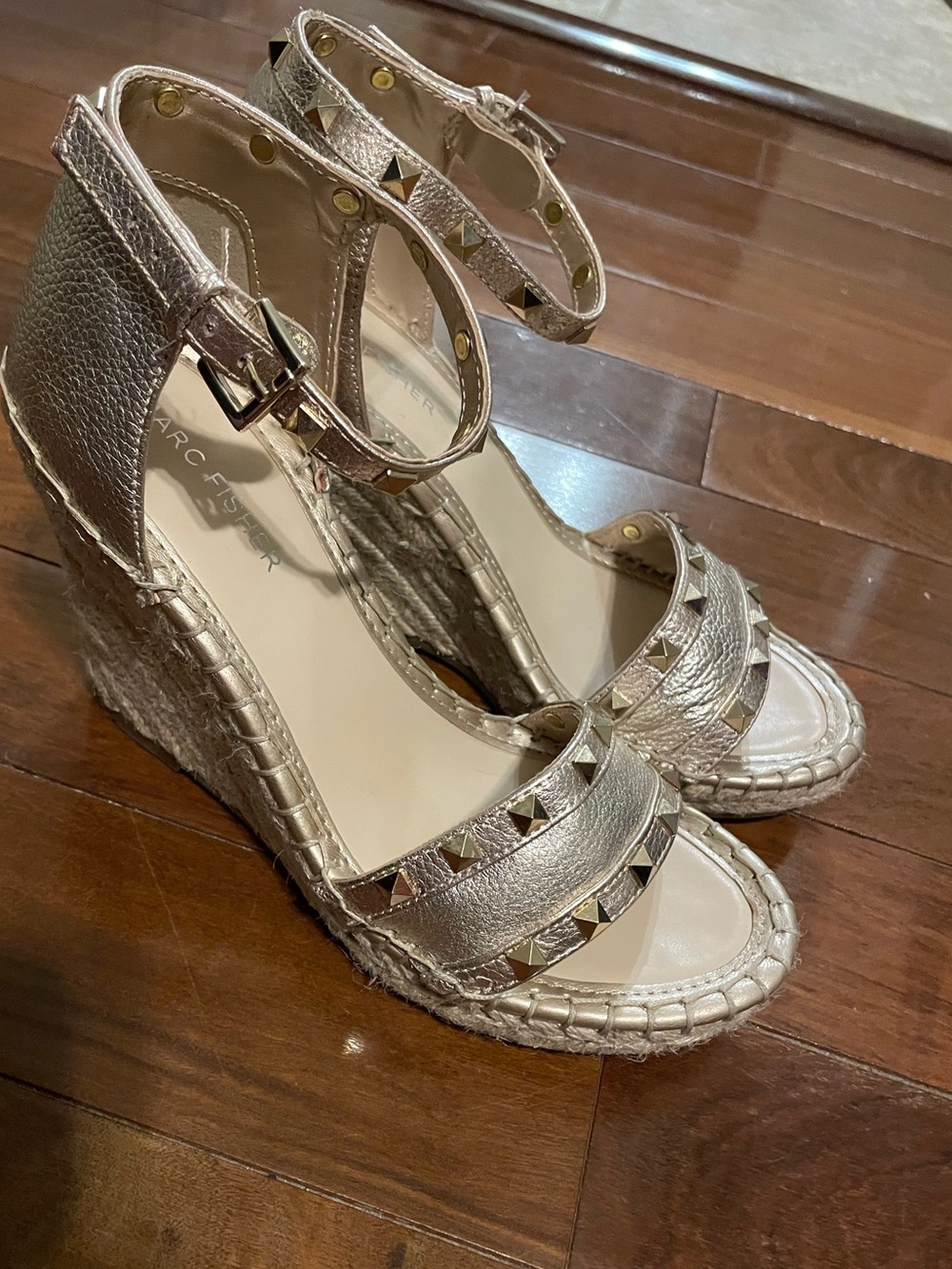 Marc Fisher Gold espadrilles, size 7